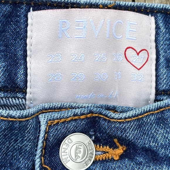 Revice Straight Leg Button Fly High Waist Medium Wash Jeans Size 27 - Picture 8 of 10